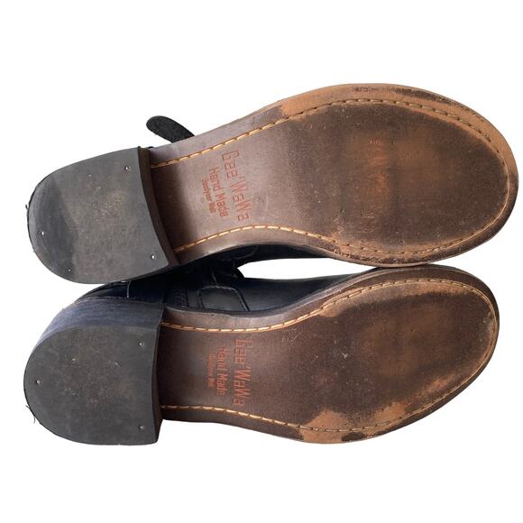 Gee'WaWa Motorcycle Biker Boots Mid Calf Black Leather Harness Straps Women 9 M - Picture 8 of 16